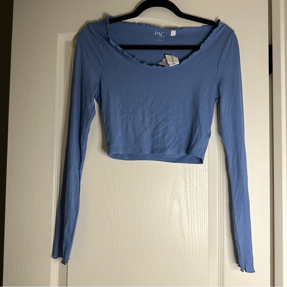 🩷 PacSun Women's Blue Long Sleeve Top
